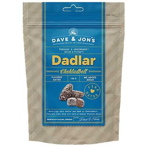 DAVE & JON'S Dadlar Chokladboll - Dates 125g