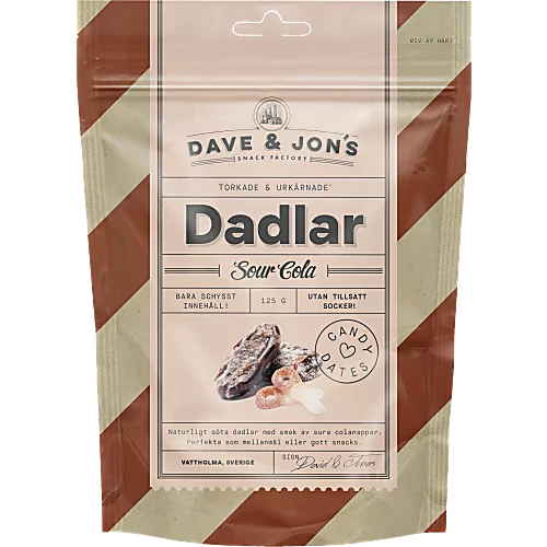 DAVE & JON'S Dadlar Sour Cola - Dates 125g