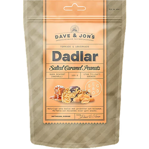 DAVE & JON'S Dadlar Salted Caramel Peanuts - Dates 125g
