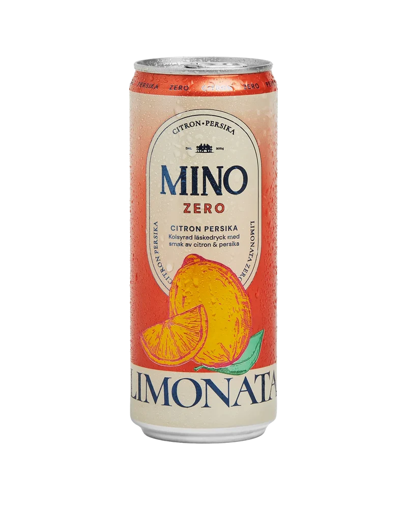 Mino Zero Citron Persika - Lemon & Peach Soda 33cl