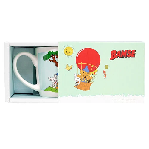 BAMSE Mugg Tre Vänner I Luftballong Turkos 27cl