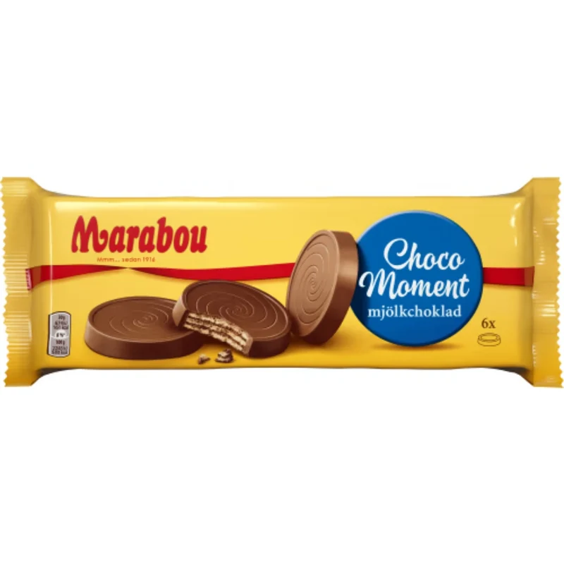 Marabou Choco Moment - Crispy Wafers and Chocolate filling, coated in Milk Chocolate 180g