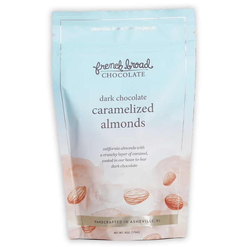 French Broad Dark Chocolate Covered Caramelized Almonds 65%