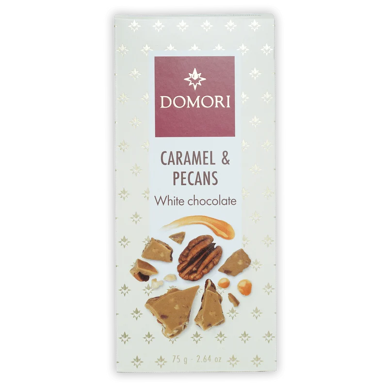 Domori White Chocolate w/ Caramel & Pecans 37%