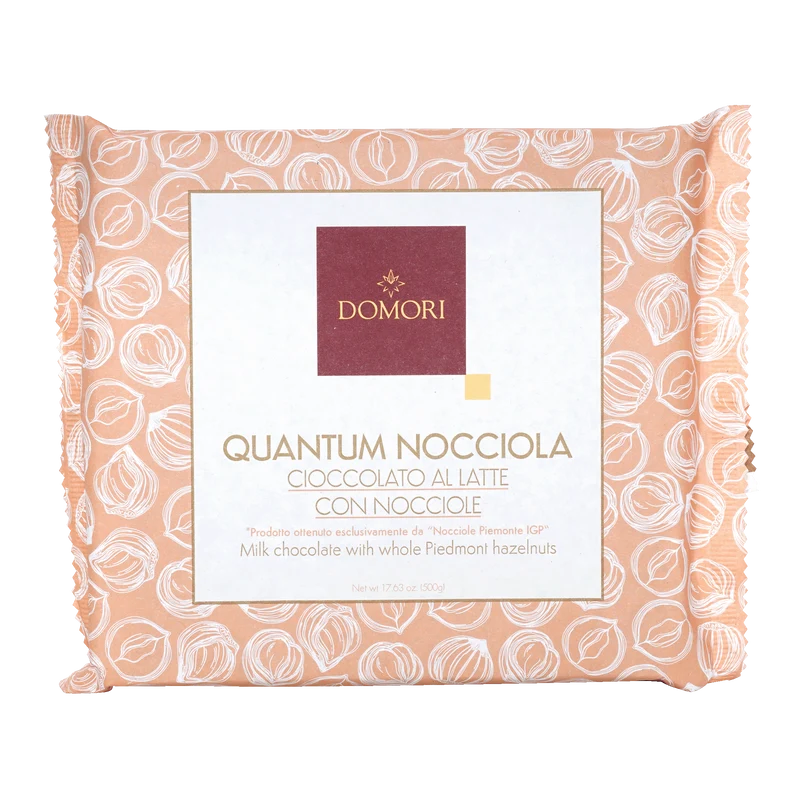 Domori Quantum Milk Chocolate w/ Hazelnuts 42% (500g)