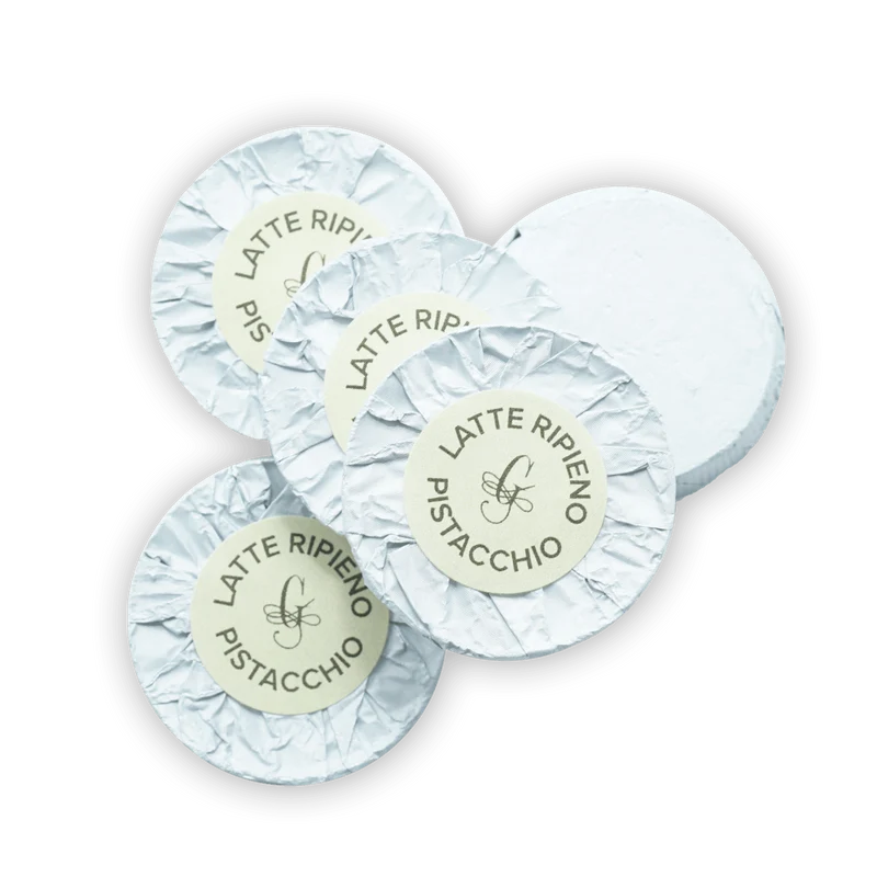 Guido Gobino Chocolate Discs Filled w/ Pistachio (25 pcs)