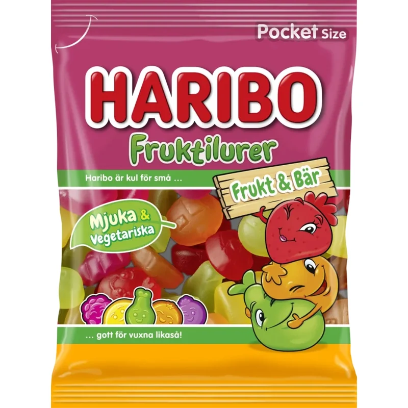 Haribo Fruktilurer - chewy fruit-gel candies 80g