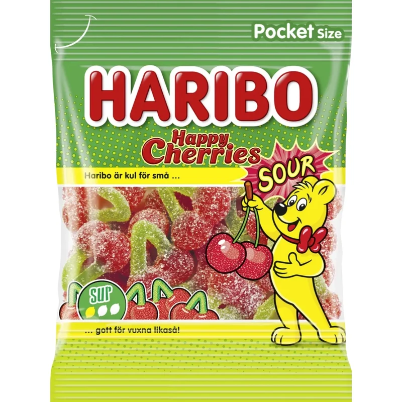 Haribo Happy Cherries sour - Cherry Gummy with Sour Coating 75g