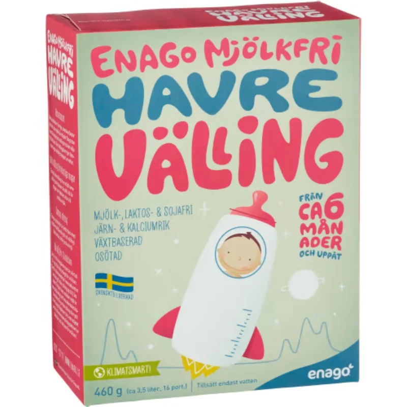 Enago Havrevälling Mjölkfri Från 6 Månader - Dairy-Free Swedish Oat Porridge Drink 460g
