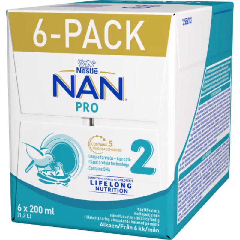 Nestlé Nan 2 Pro Modersmjölksers Från 6 Månader - Follow-on Milk Drink with 5 HMOs & DHA 1.2l