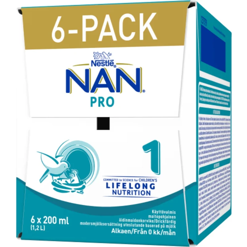 Nestlé Nan 1 Pro Modersmjölksers Från 0 Månader - Ready-to-Drink Infant Formula with 2’-FL & DHA 1.2l