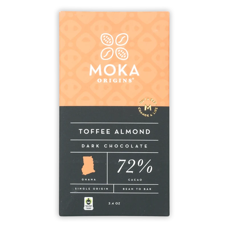 Moka Dark Chocolate w/ Toffee Almonds 72%