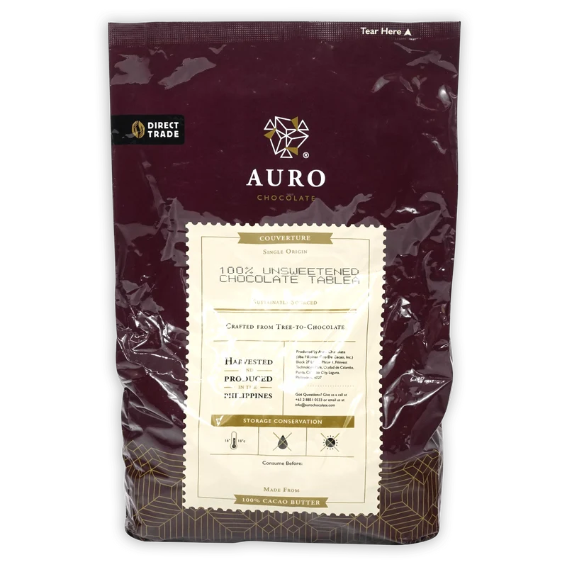 Auro Bulk Baking Dark Chocolate Unsweetened Coins 100% 1kg