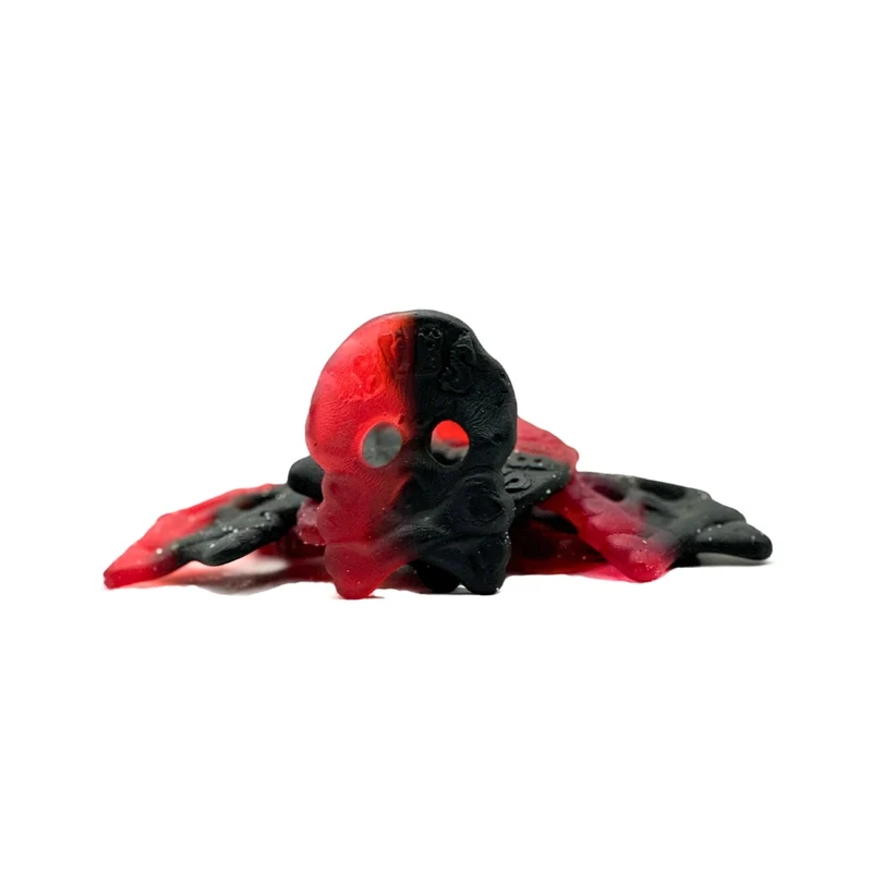 BUBS Large Raspberry Liquorice Skulls 50g