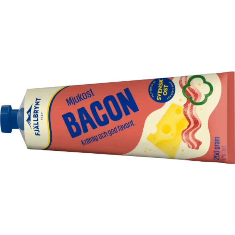 Fjällbrynt Bacon Mjukost 17% - Bacon Cheese Spread 220-250g