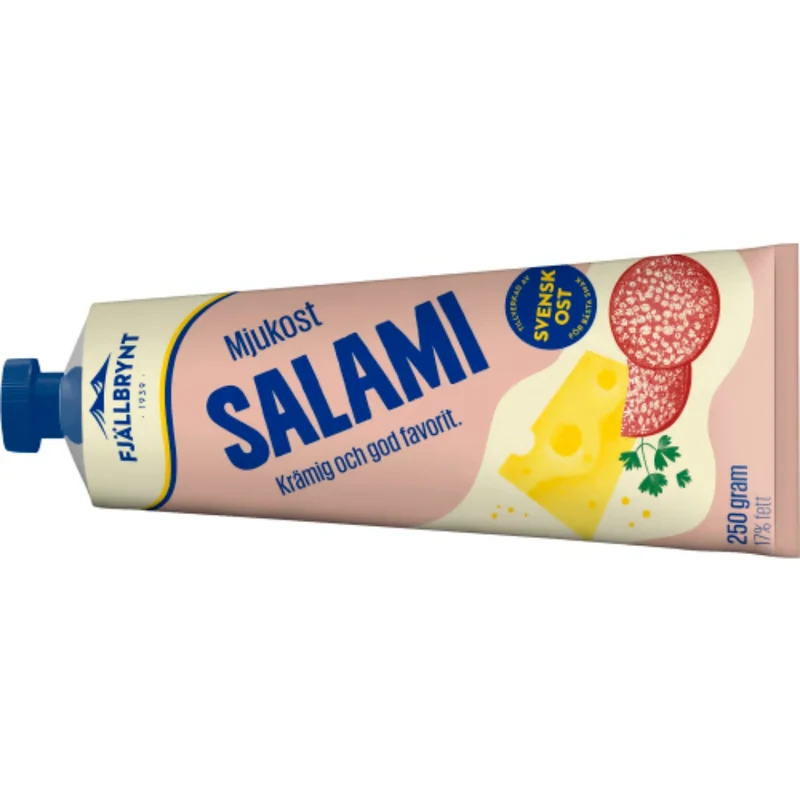 Fjällbrynt Salami Mjukost 17% - Peppery Salami Cheese Spread 220-250g