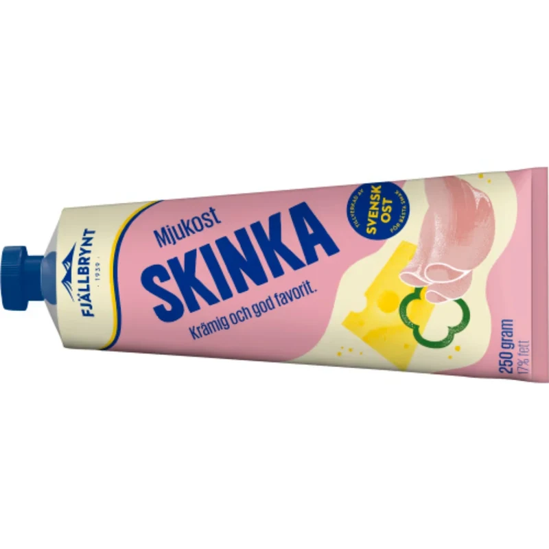 Fjällbrynt Skinka Mjukost 17% - Ham Cheese Spread 220-250g