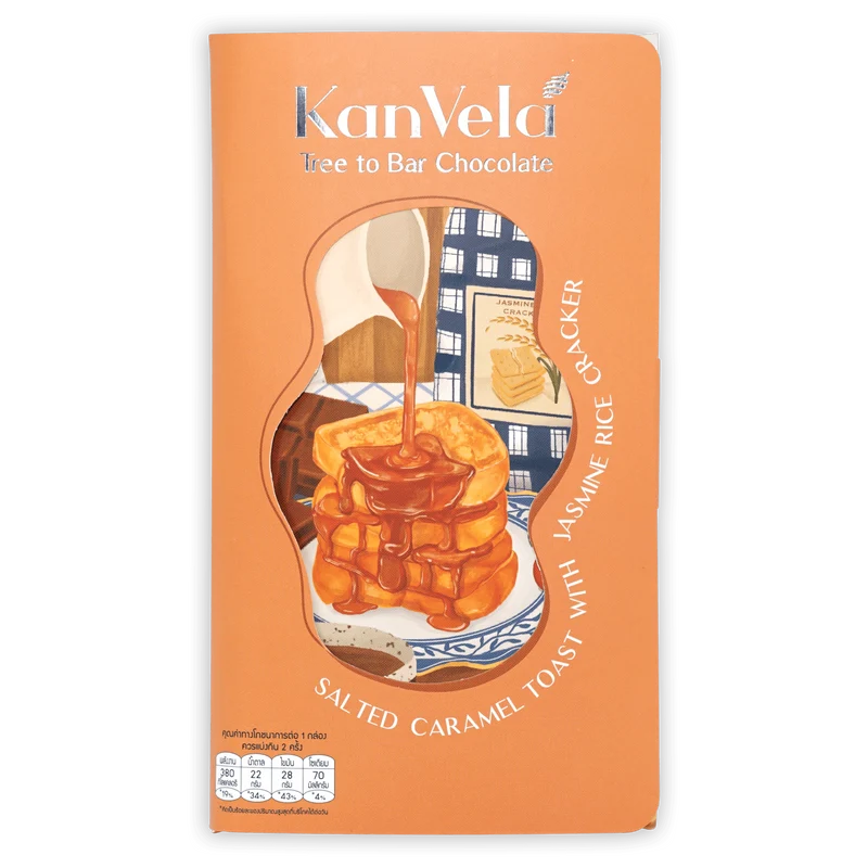 KanVela Salted Caramel Toast White Chocolate w/ Rice Cracker 50%