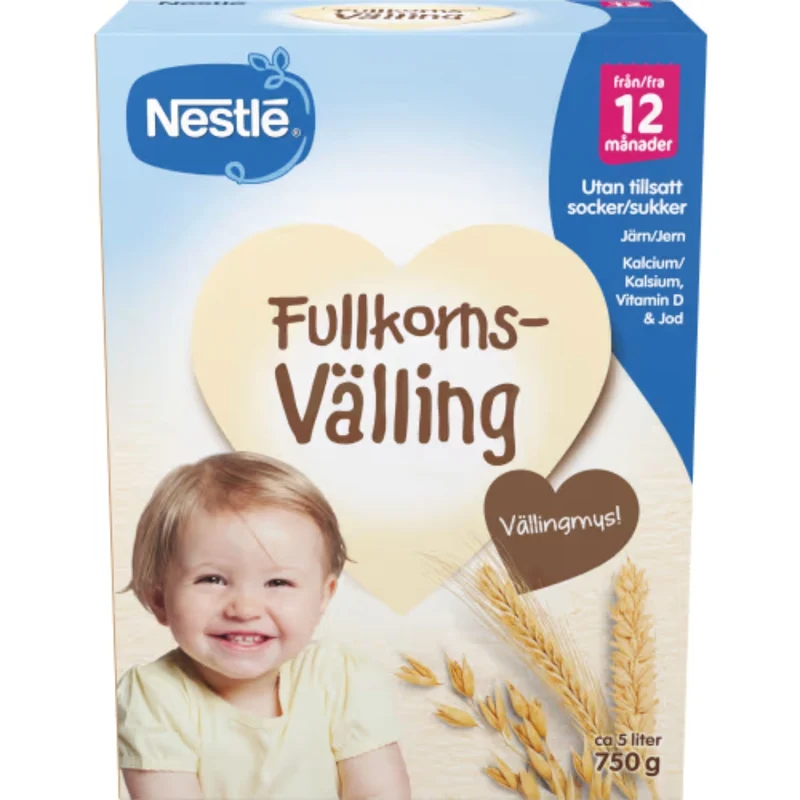 Nestlé Välling Fullkorn Från 12 Månader - Whole Grain Toddler Porridge with Oats & Rye 5l