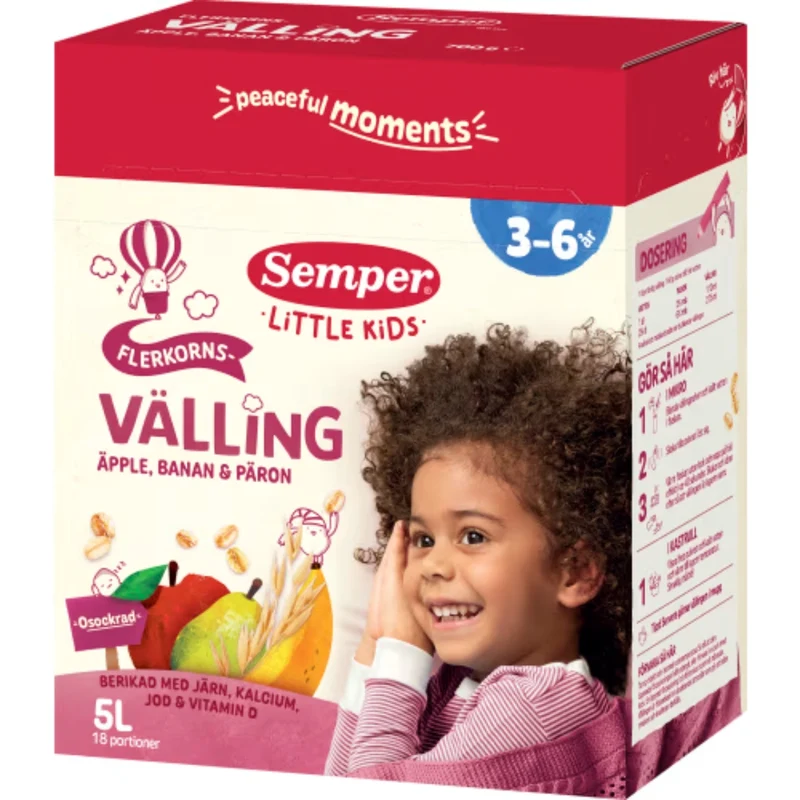 Semper Välling Flerkorns Frukt Dink Från 3-6 År - Multigrain Toddler Cereal Drink with Apple, Banana & Pear 5l