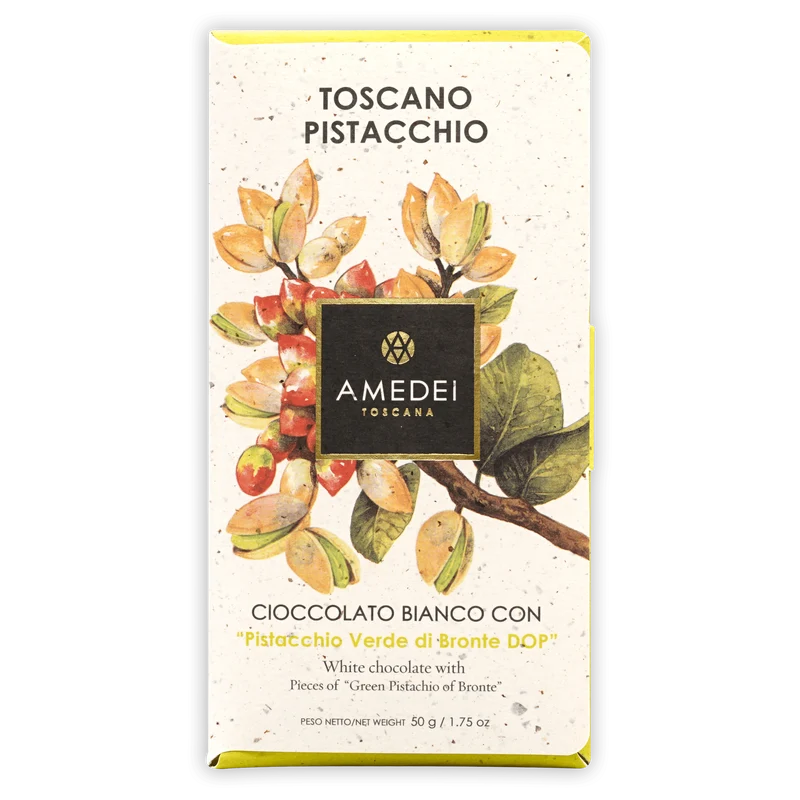 Amedei White Milk Chocolate w/ Pistachios 29%
