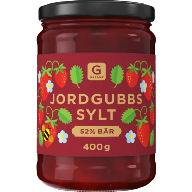 Garant Jordgubbssylt - Strawberry Jam with 52% Berries 400g
