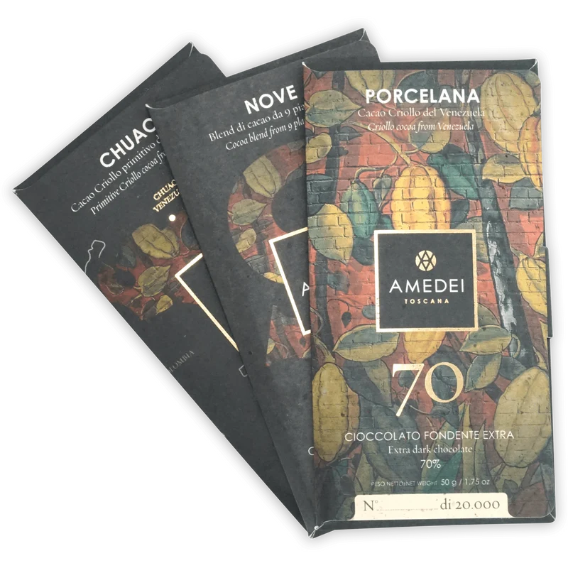 Amedei Chocolate Bar Bundle - Porcelana, Chuao and Signature 9 (3-pack)