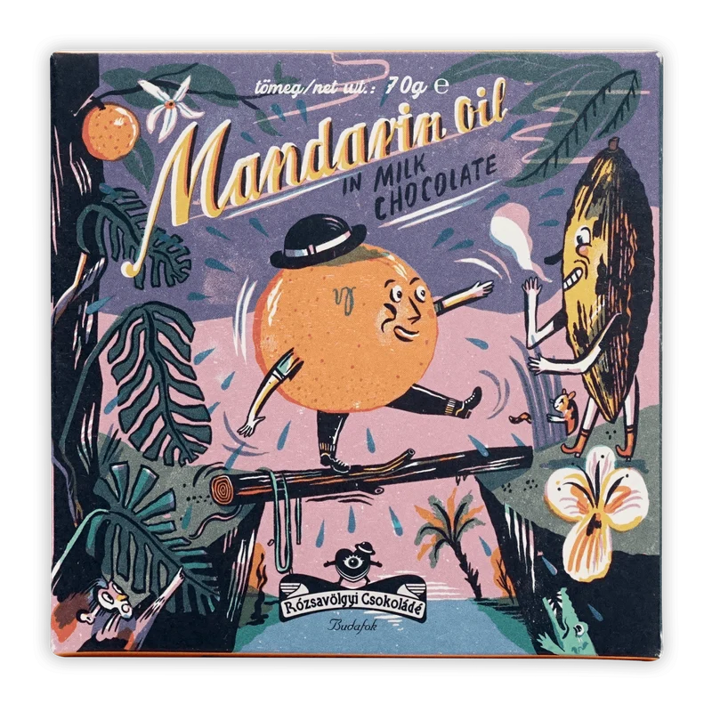 Rózsavölgyi Csokoládé Mandarin in Milk Chocolate 40%