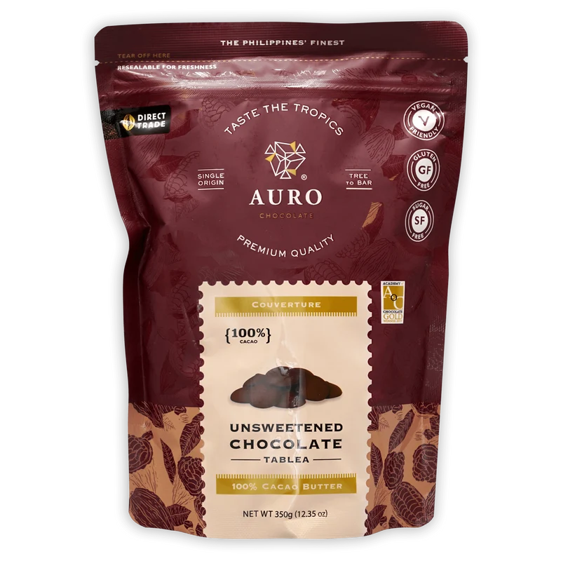 Auro Unsweetened Dark Chocolate Coins 100%