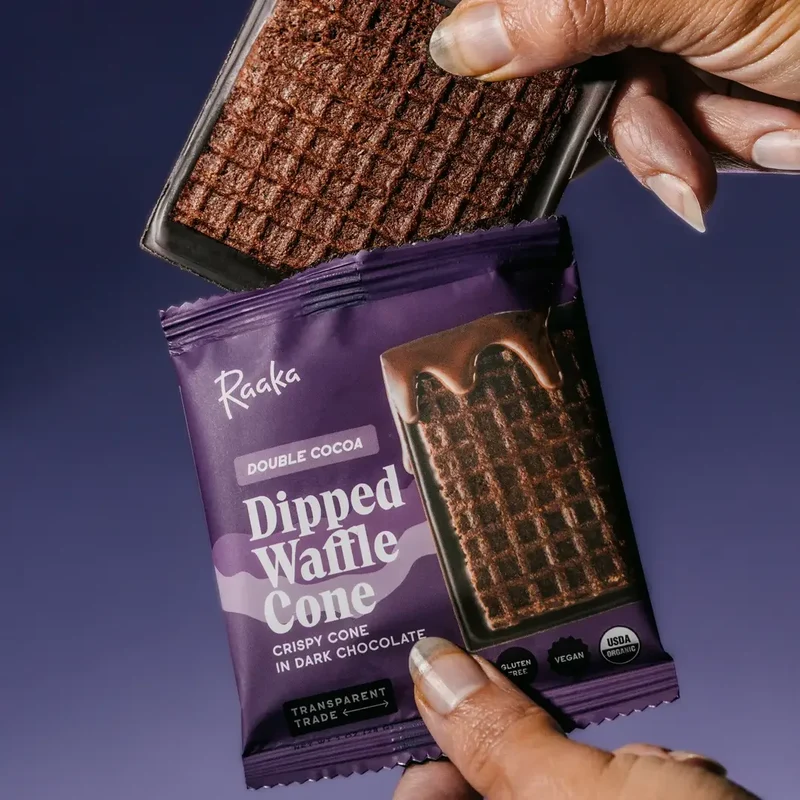 Raaka Double Chocolate Waffle Cone 61%