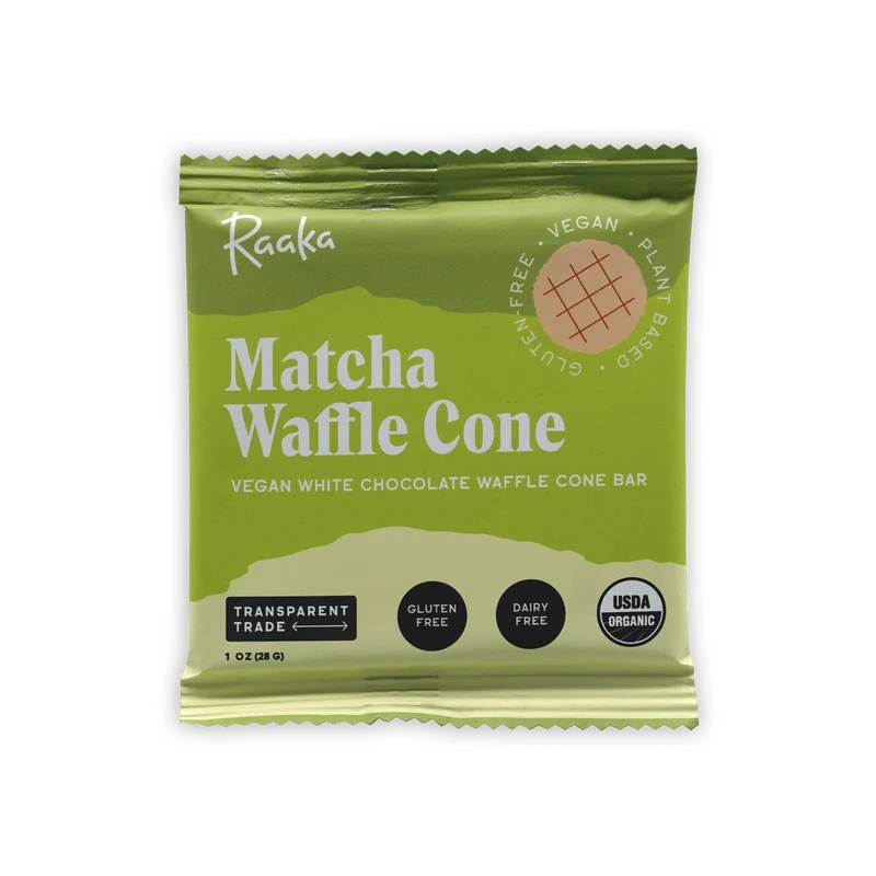 Raaka Matcha Waffle Cone 40%