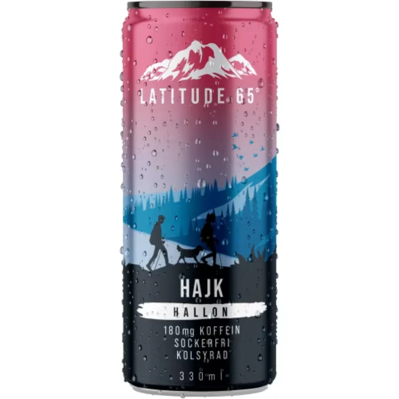 Latitude 65 Hajk Hallon Energidryck Burk - Raspberry Energy Drink 33cl
