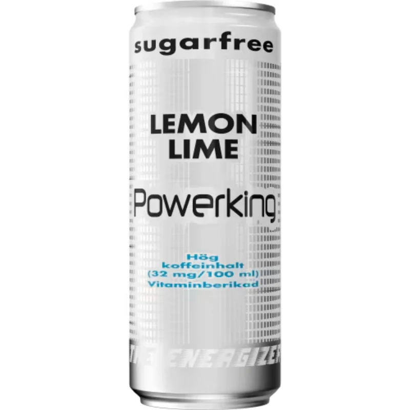 Powerking Lemon/lime Sockerfri Energidryck Burk - Energy Drink with Lemon Flavor 25cl