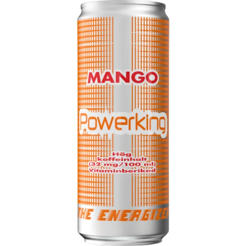 Powerking Mango Powerking Energidryck Burk - Energy Drink with Mango Flavor 25cl