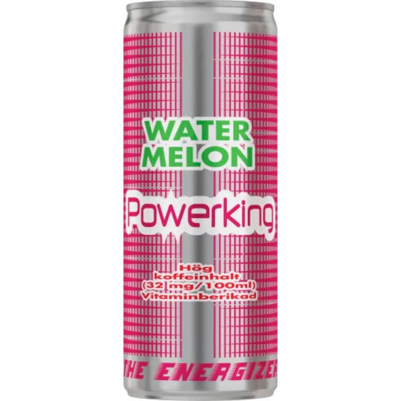 Powerking Watermelon Energidryck Burk - Energy Drink with Watermelon Flavor 25cl