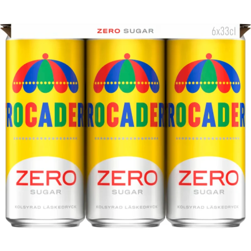 Trocadero Zero Läsk Burk 6p - Zero Soft Drink with Orange and Apple Flavor 6p/33cl
