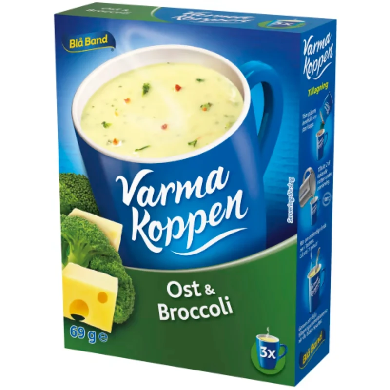 Blå Band Ost & Broccoli Varma Koppen Soppa Pulver/3 Port - Cheese & Broccoli Soup 200ml
