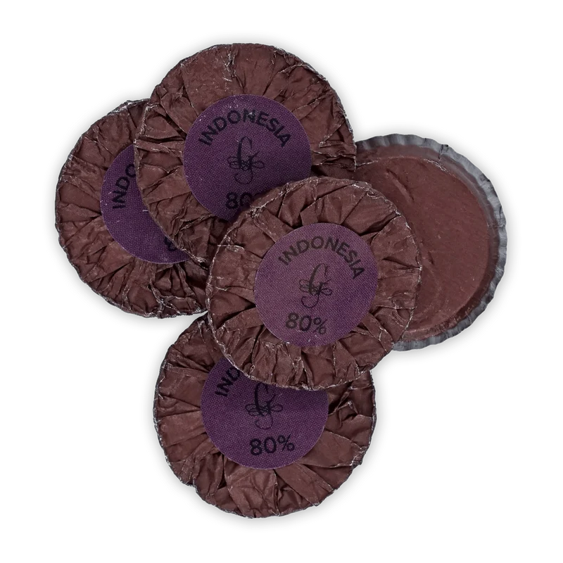 Guido Gobino Chocolate Disks Indonesia 80% (25 pcs)