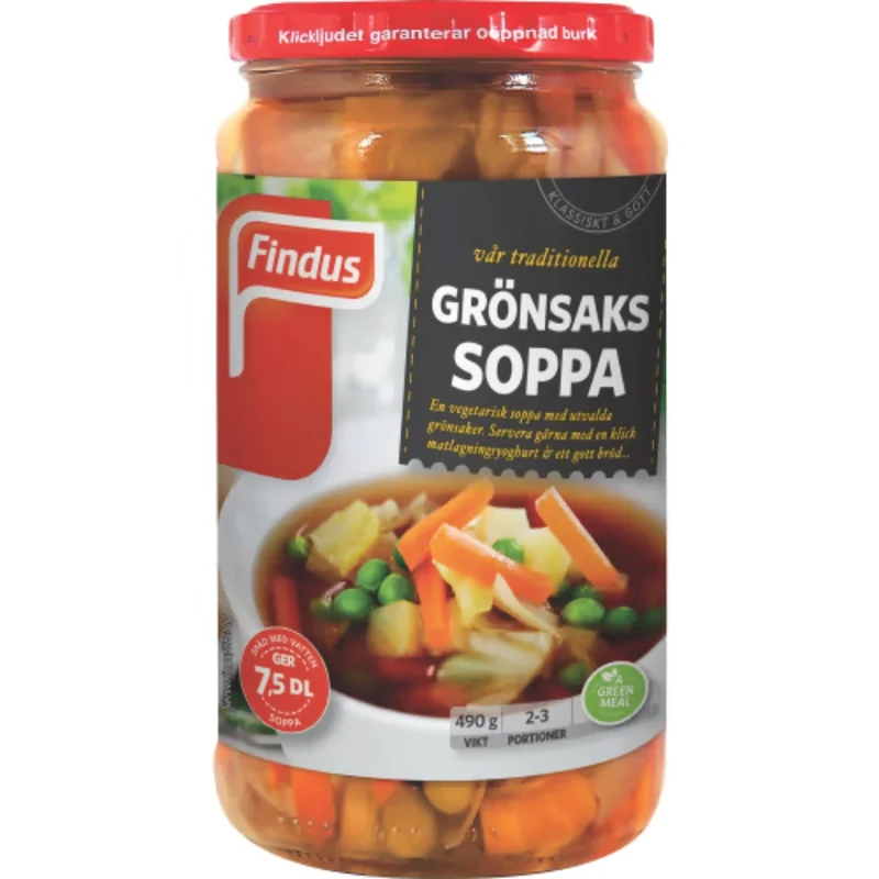 Findus Grönsakssoppa 2-3 Port - Vegetable Soup 490g