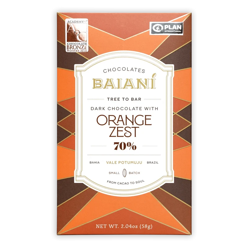Baiani Dark Chocolate w/ Orange Zest 70%
