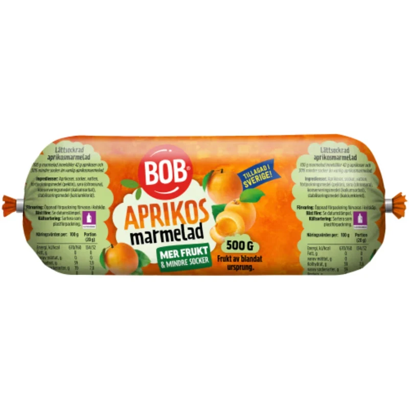 BOB Aprikos Marmelad Lättsockrad Refill - Apricot Marmalade 500g