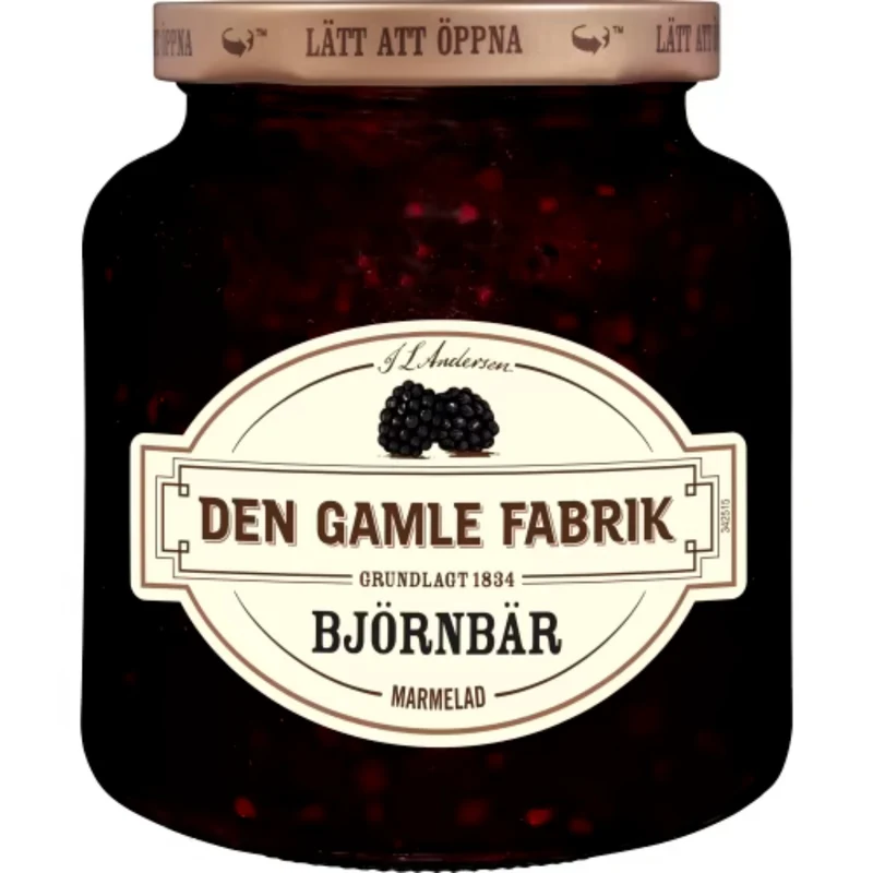 Den Gamle Björnbär Marmelad - Blackberry Marmalade 380g