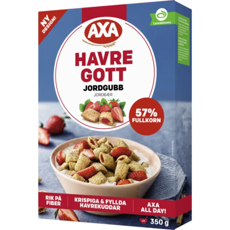 Axa Havregott Jordgubb - Strawberry-Filled Oat Cereal 350g