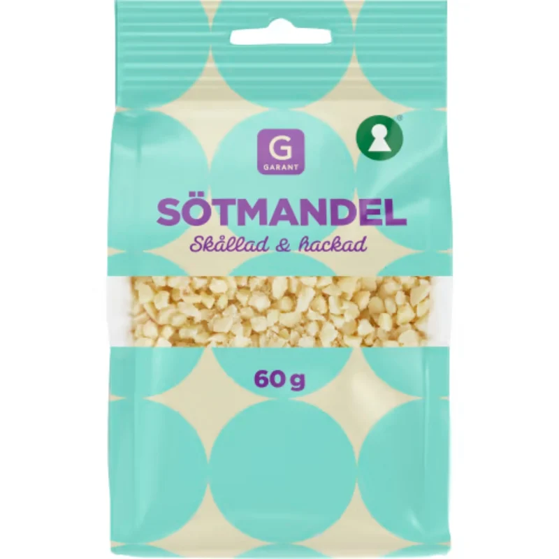 Garant Hackad Mandel Skållad - Blanched and Chopped Almonds 60g