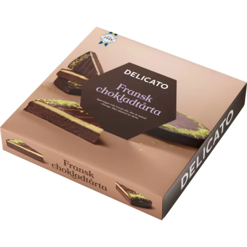 Delicato Chokladtårta Fransk - Chocolate Base with Golden Cream 850g