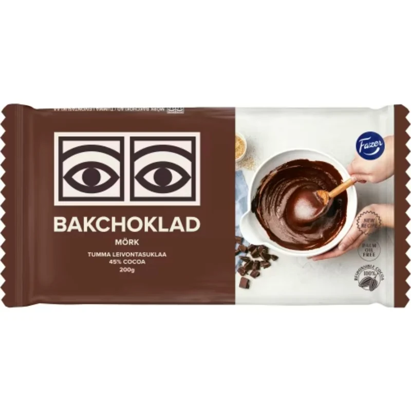 Fazer Ögon Mörk bakchoklad - Dark Baking Chocolate 200g