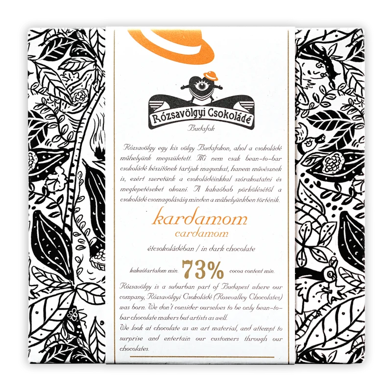 Rózsavölgyi Csokoládé Dark Chocolate w/ Cardamom 73%