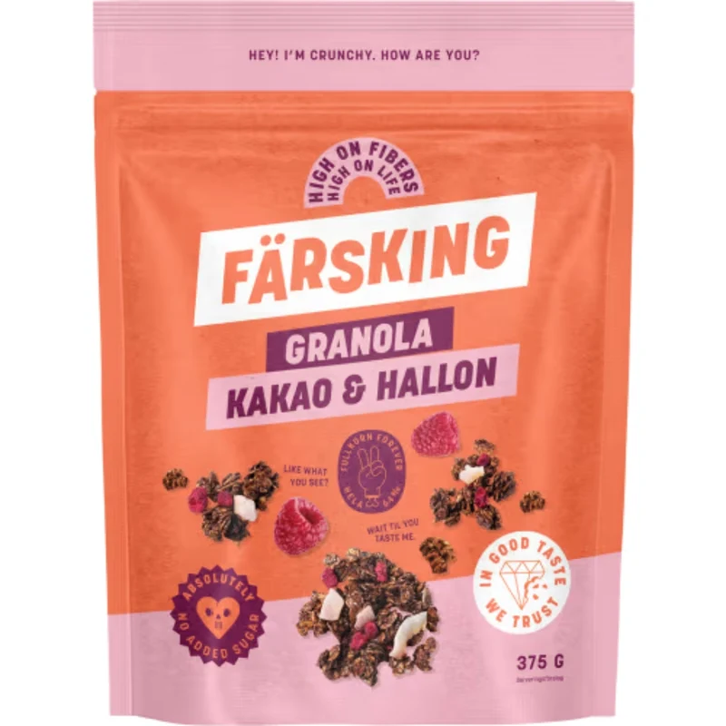 Färsking Kakao Hallon Granola - Cocoa & Raspberry Granola 375g