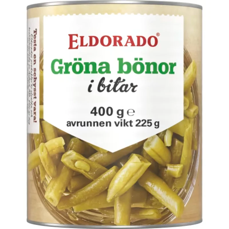 Eldorado Gröna Bönor Skurna - Green Beans Chopped 400g