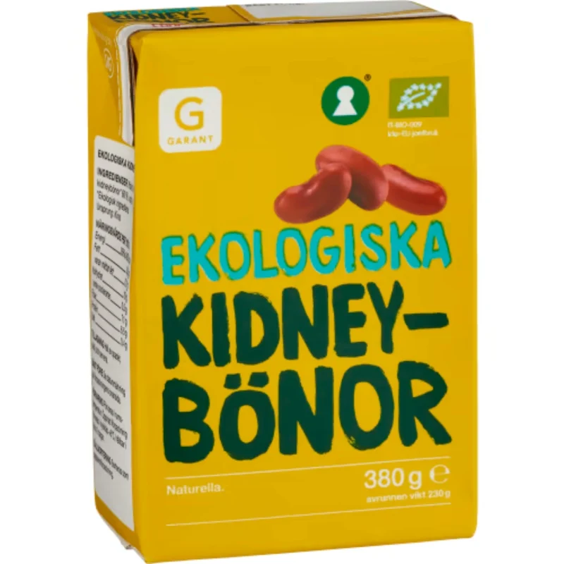 Garant Eko Kidneybönor Ekologiska Naturella - Organic Plain Kidney Beans 380g